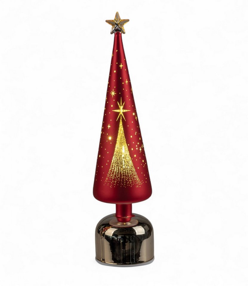 formano LED Dekolicht LED Weihnachtsbaum drehend Baum 38 cm rot-gold aus Farbglas mit Timer, LED fest integriert formano LED Dekolicht LED Weihnachtsbaum drehend Baum 38 cm rot-gold aus Farbglas mit Timer, LED fest integriert von formano