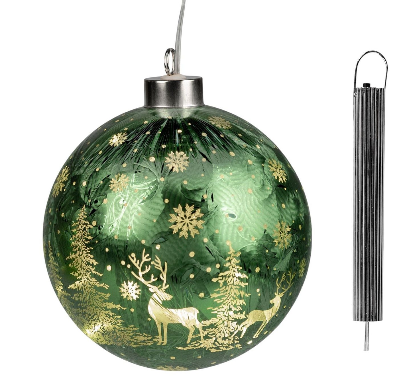 formano LED Dekolicht LED Weihnachtskugel Frosty Grün zum Hängen 12 cm Hängelicht Farbglas, LED fest integriert formano LED Dekolicht LED Weihnachtskugel Frosty Grün zum Hängen 12 cm Hängelicht Farbglas, LED fest integriert von formano