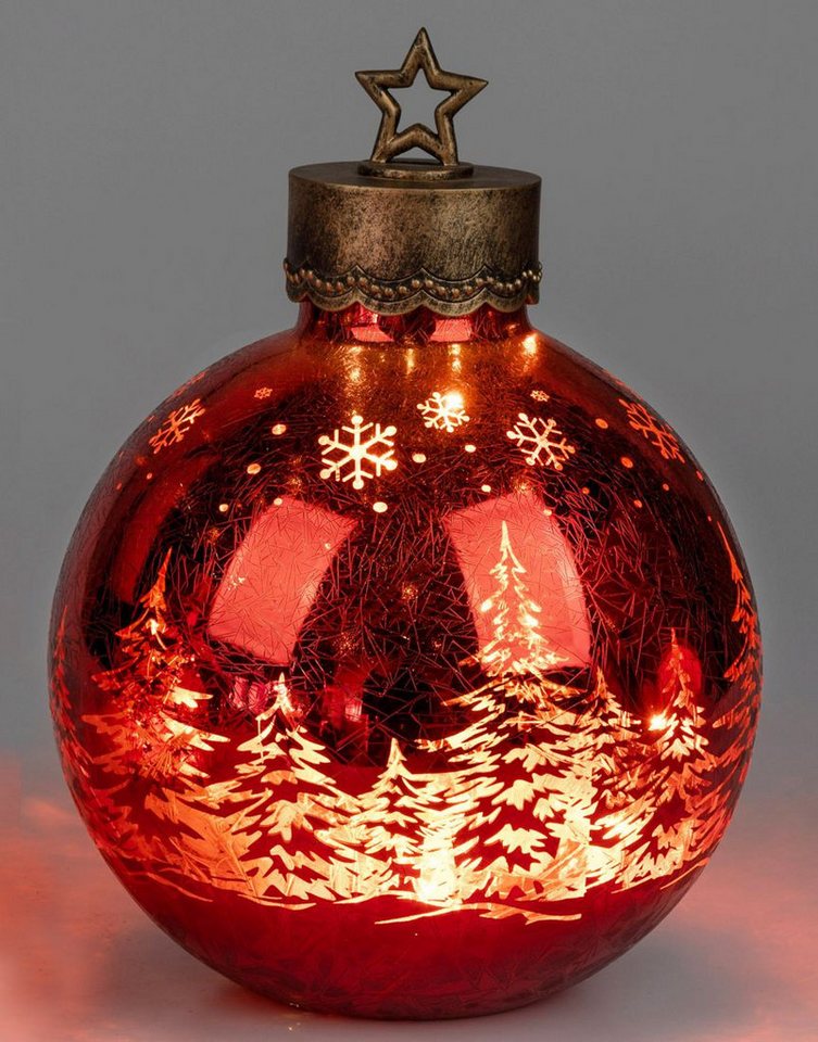 formano LED Dekolicht XXL Kugel Frosty rot Timer 30cm 35 cm Ice-Optik aufgesetzter Stern, LED fest integriert formano LED Dekolicht XXL Kugel Frosty rot Timer 30cm 35 cm Ice-Optik aufgesetzter Stern, LED fest integriert von formano