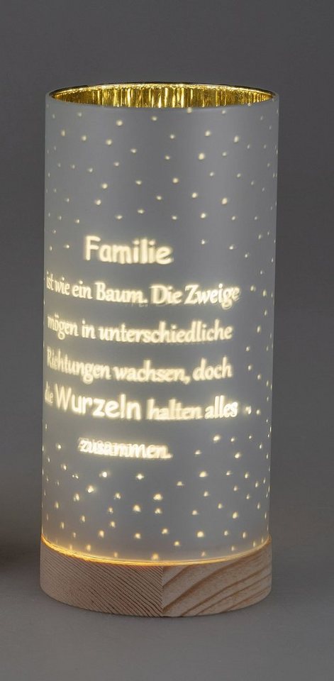 formano LED Dekolicht aus Glas mit Motiv und Spruch, LED fest integriert, Warmweiß von formano