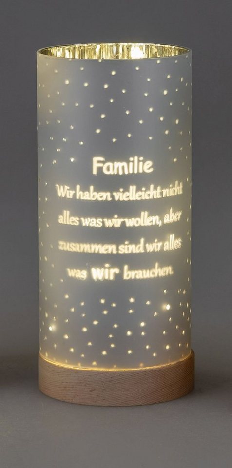 formano LED Dekolicht aus Glas mit Motiv und Spruch, LED fest integriert, Warmweiß von formano