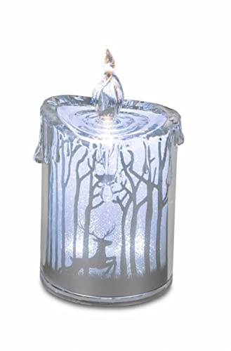 formano LED - Kerze BAUM Acryl weiß – Silber 7x13 cm Winterzeit von formano