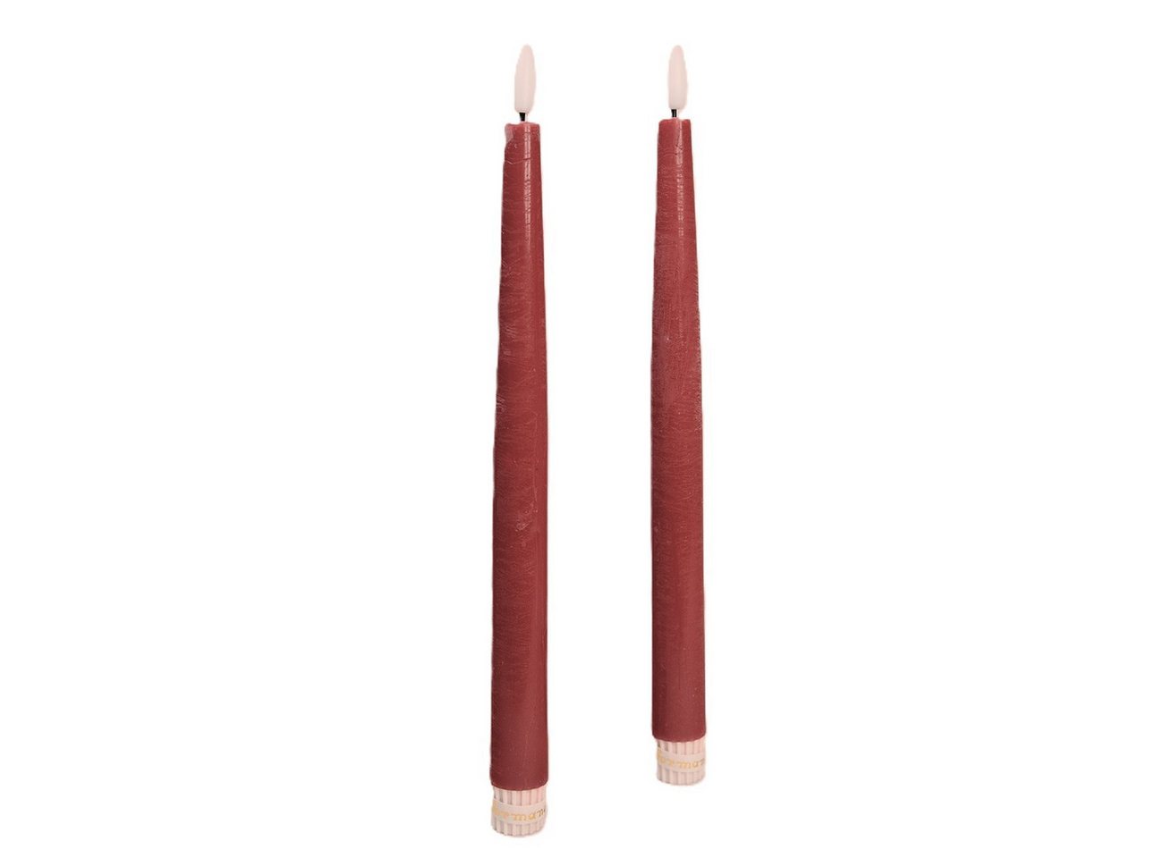 formano LED-Kerze LED Spitzkerzen RUSTIK weinrot, creme, grau (Packung, 2er Pack), LED Echtwachskerze von formano