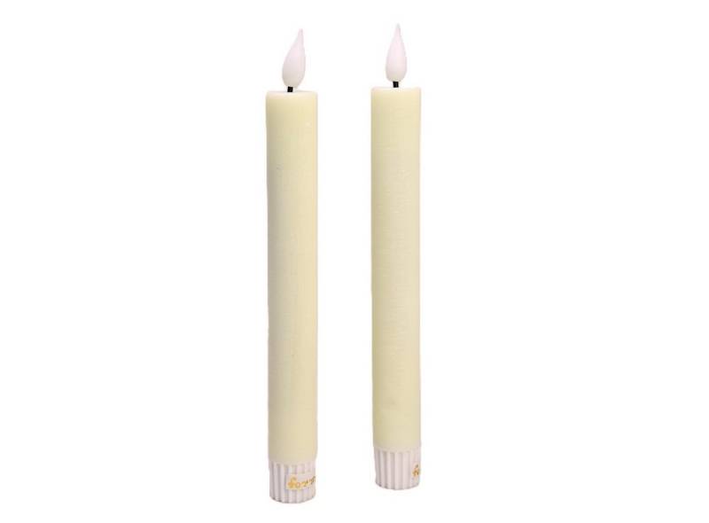 formano LED-Kerze LED Spitzkerzen RUSTIK weinrot, creme, grau (Packung, 2er Pack), LED Echtwachskerze von formano