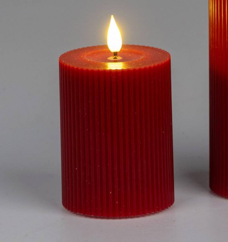 formano LED-Kerze Streifen, Farbe: Rot, Motiv: Rillen formano LED-Kerze Streifen, Farbe: Rot, Motiv: Rillen von formano