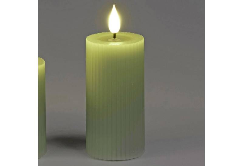 formano LED-Kerze Streifen, Mit Timerfunktion, Grün, Motiv: Streifen von formano