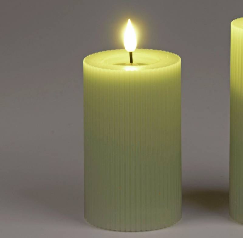 formano LED-Kerze Streifen, Mit Timerfunktion, Grün, Motiv: Streifen von formano
