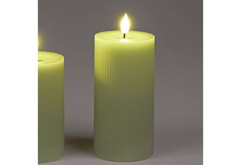 formano LED-Kerze Streifen, Mit Timerfunktion, Grün, Motiv: Streifen von formano
