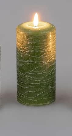 formano LED-Wachskerze Kerze grün 7x15cm inklusive Kerze mit Timerfunktion; für 3x AA Batterien 1,5V, 622051 von formano