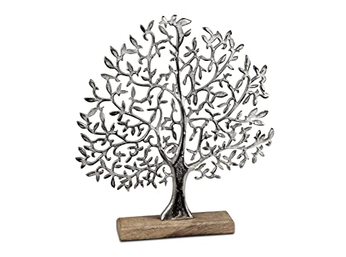 formano Lebensbaum 33 cm Aluminium mit Mangoholz Dekoration Baum von formano