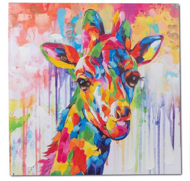 formano Leinwandbild Colors, Giraffe, Mehrfarbig B:60cm H:60cm Leinwand von formano