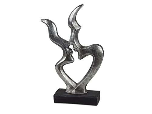 formano Moderne Dekofigur Faces 35 cm Silber Skulptur Paar Liebe Gesichter von formano