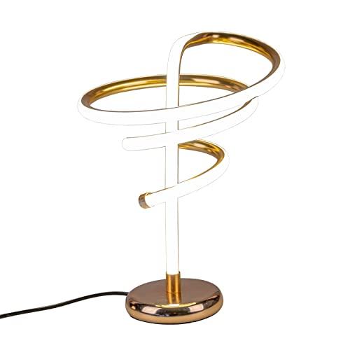 formano Moderne Spiral LED Tischlampe warmweiß goldfarben Lampe 40 cm 1 Meter Kabel und Schalter Stimmungsbeleuchtung von formano