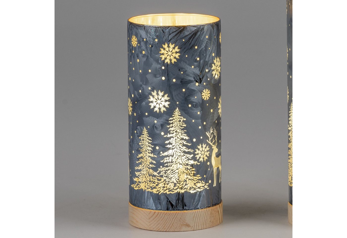 formano Nachttischlampe Winterblau, Mit Timerfunktion, Blau, Motiv: Winterwald formano Nachttischlampe Winterblau, Mit Timerfunktion, Blau, Motiv: Winterwald von formano