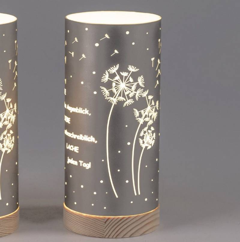 formano Nachttischlampe Grau, Durchmesser 9 cm, mit Timerfunktion, Grau, Motiv: Sprüche formano Nachttischlampe Grau, Durchmesser 9 cm, mit Timerfunktion, Grau, Motiv: Sprüche von formano