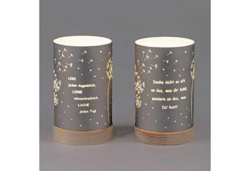 formano Nachttischlampe Grau, Durchmesser 9 cm, mit Timerfunktion, Grau, Motiv: Sprüche formano Nachttischlampe Grau, Durchmesser 9 cm, mit Timerfunktion, Grau, Motiv: Sprüche von formano