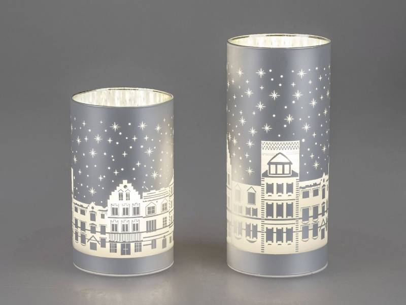 formano Nachttischlampe Häuser, mit Timerfunktion, Silber, Motiv: Häuser formano Nachttischlampe Häuser, mit Timerfunktion, Silber, Motiv: Häuser von formano