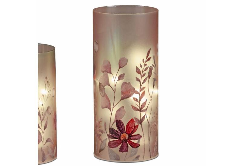 formano Nachttischlampe Herbstzeit, Mit Timerfunktion, Rosa, Motiv: Blumen von formano