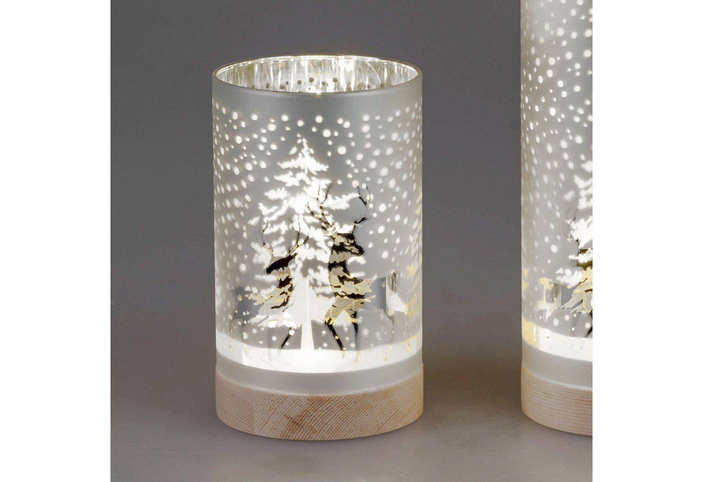 formano Nachttischlampe Hirsche, Mit Timerfunktion, Silber, Motiv: Hirsche formano Nachttischlampe Hirsche, Mit Timerfunktion, Silber, Motiv: Hirsche von formano