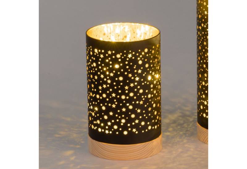 formano Nachttischlampe Schwarz, Durchmesser 10 cm, mit Timerfunktion, Schwarz, Motiv: Sterne formano Nachttischlampe Schwarz, Durchmesser 10 cm, mit Timerfunktion, Schwarz, Motiv: Sterne von formano