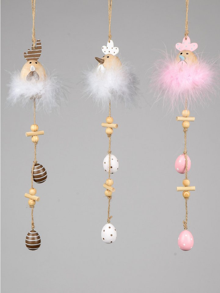 formano Osterei Hänger 3er Set Huhn aus Holz mit kleine Eier hängend formano Osterei Hänger 3er Set Huhn aus Holz mit kleine Eier hängend von formano
