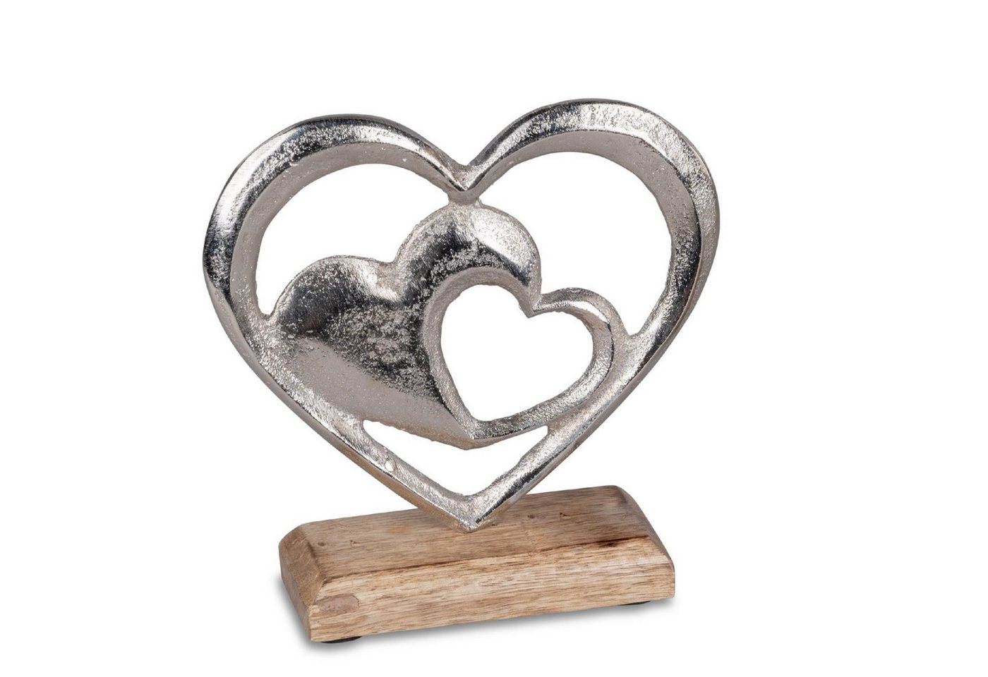 formano Skulptur Alu Mango Holz, Auf Sockel, Silber, Motiv: Herz formano Skulptur Alu Mango Holz, Auf Sockel, Silber, Motiv: Herz von formano