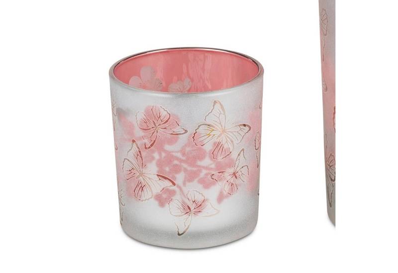 formano Teelichthalter Blumen, Farbe: Rosa, Motiv: Schmetterlinge von formano