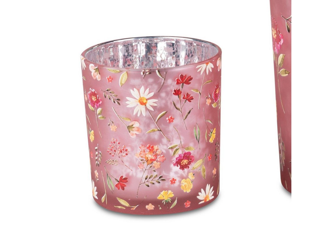formano Teelichthalter Sommerzeit, Rosa H:8cm D:6cm Glas von formano
