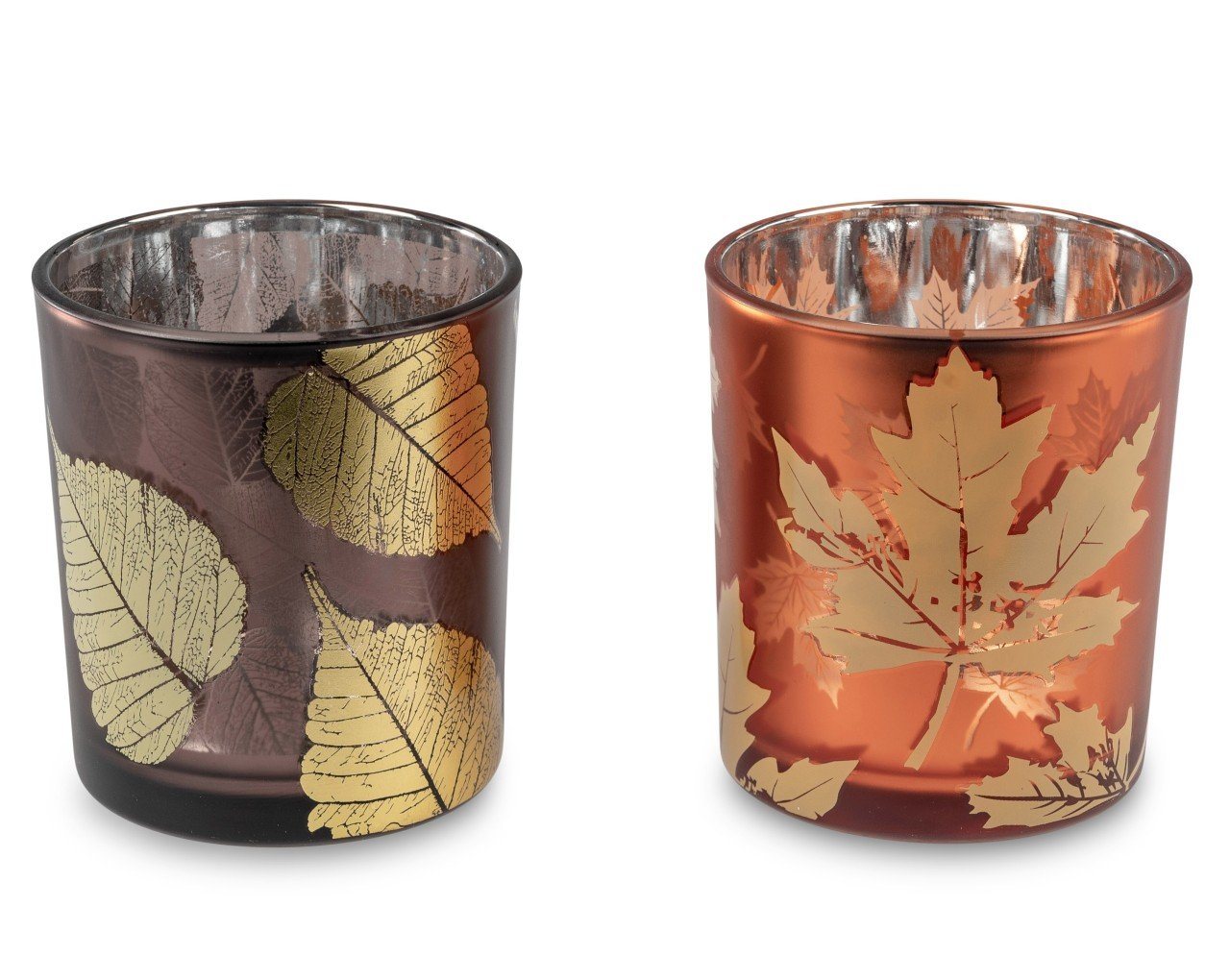 formano Teelichthalter Herbstfarben, Transparent H:10cm D:9cm Glas von formano