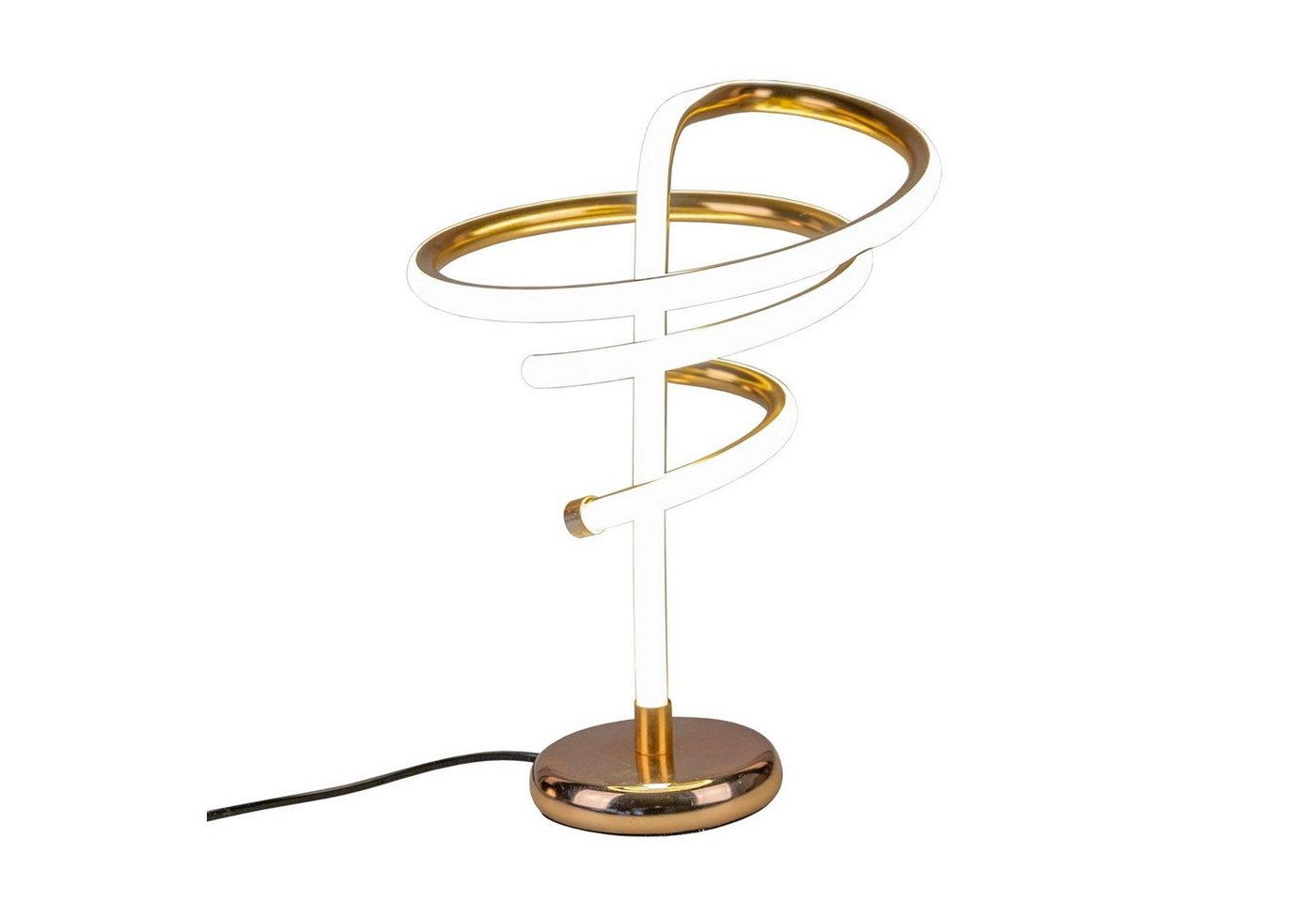 formano LED Tischleuchte LED Tischlampe Spirale aus Metall Gold, LED fest integriert, Dekoleuchte von formano