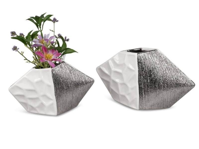 formano Dekovase White Silver Relief formano Dekovase White Silver Relief von formano