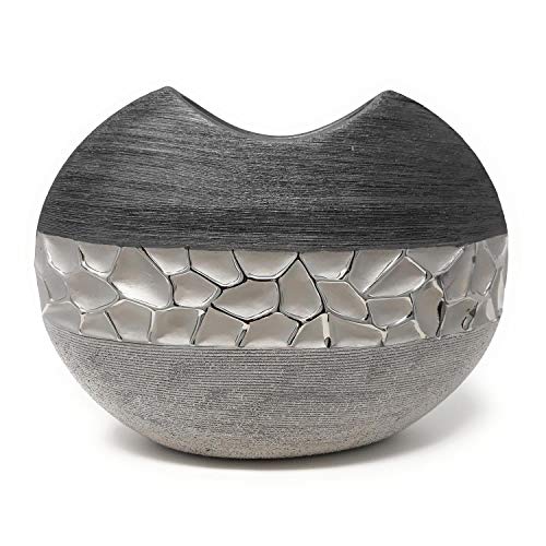 formano Vase Silber-grau edel elegant extravagant 26 x 21 cm 739247 modern von formano