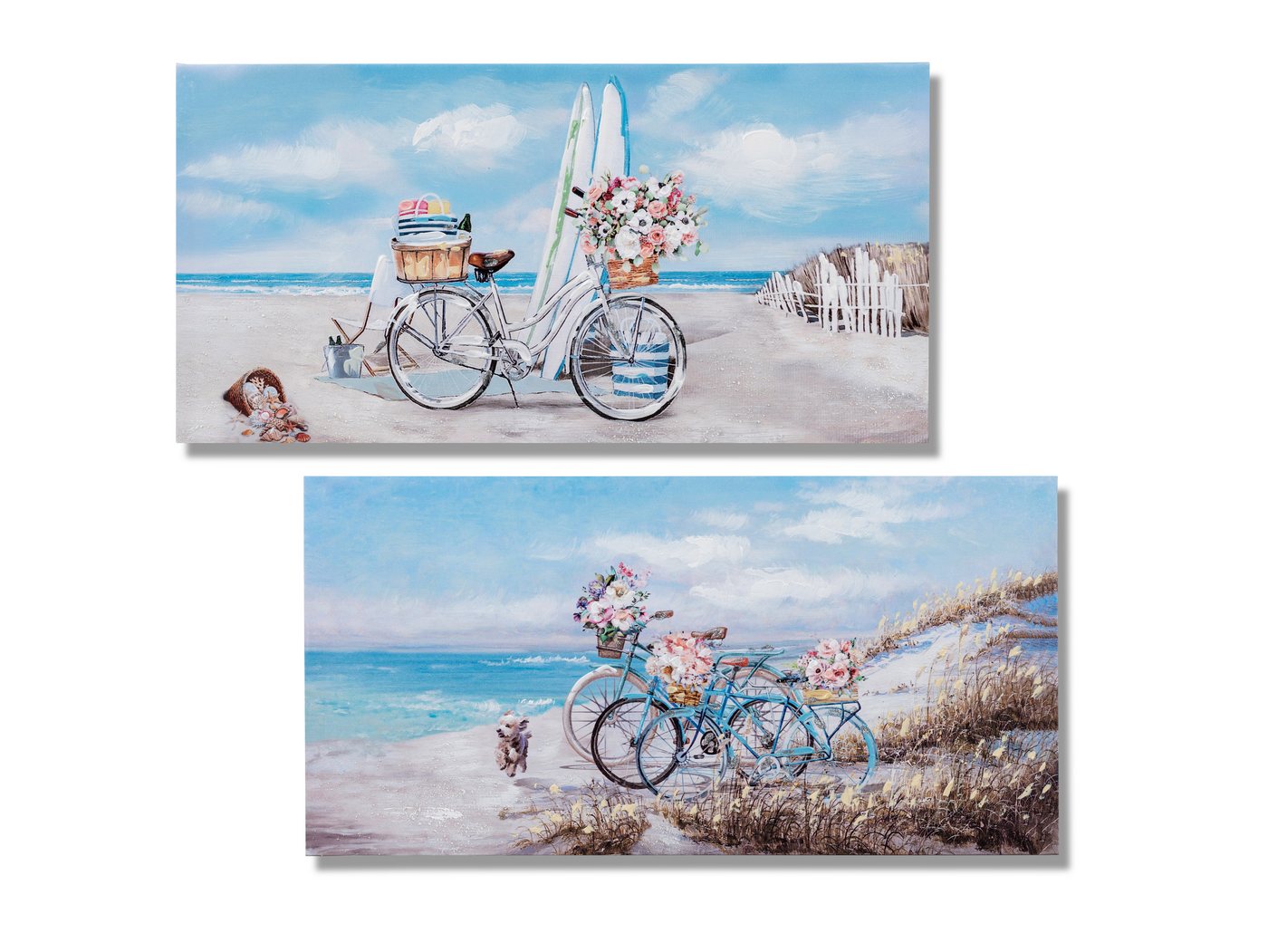 formano Wandbild „Fahrräder am Strand“ auf Leinwand 30x60cm, 2er Set formano Wandbild „Fahrräder am Strand“ auf Leinwand 30x60cm, 2er Set von formano