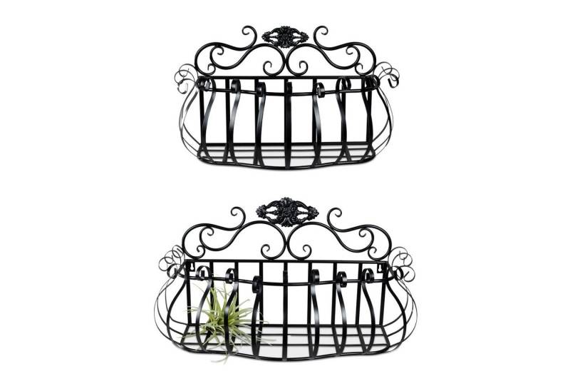 formano Wanddekoobjekt Wandkörbe 2er-Set aus Metall Schwarz (Set, 2 St., 2x Wandkorb, ohne Dekoration), Dekokorb Pflanzenständer Wandregal von formano