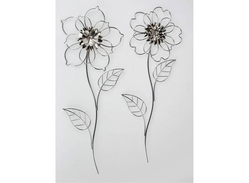 formano Wanddekoobjekt, Farbe: Silber, Motiv: Blumen formano Wanddekoobjekt, Farbe: Silber, Motiv: Blumen von formano