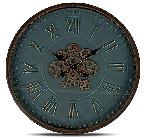 formano Wanduhr 66 cm Metall mit sichtbar drehenden Zahnrädern von formano