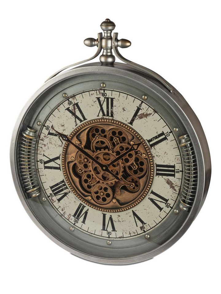 formano Wanduhr XXL Antique 80x66cm Metallgehäuse Uhr mit beweglichen Zahnrädern (Sichtbar bewegliche Zahnräder) von formano
