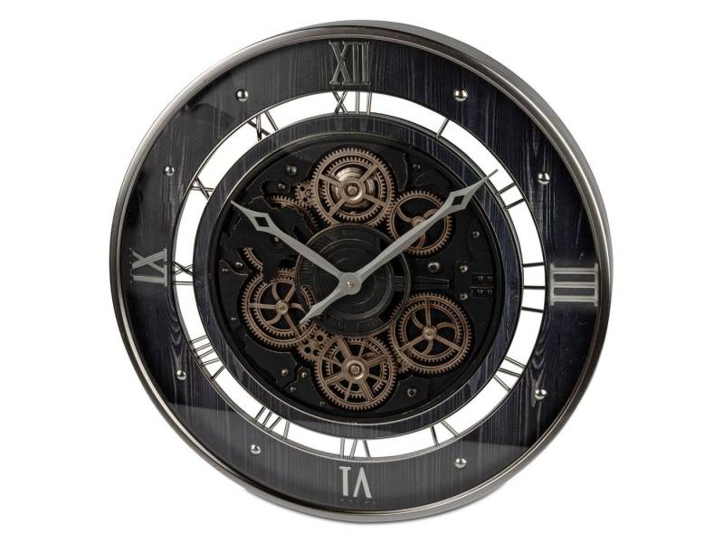 formano Wanduhr XXL58cm Metall Uhr mit beweglichen Zahnrädern Modern Wanddeko (Sichtbar bewegliche Zahnräder) von formano