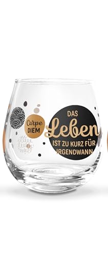 formano Whiskyglas, Wasserglas oder auch Weinglas mit Spruch - Das Leben ist zu kurz.. von formano