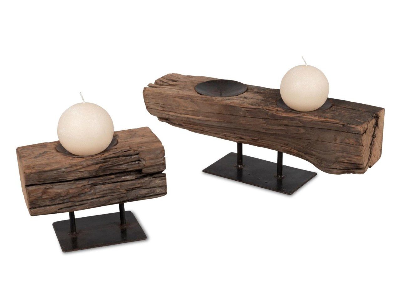 formano Windlicht Antik Wood, Natur L:40cm B:11cm H:15cm Holz von formano