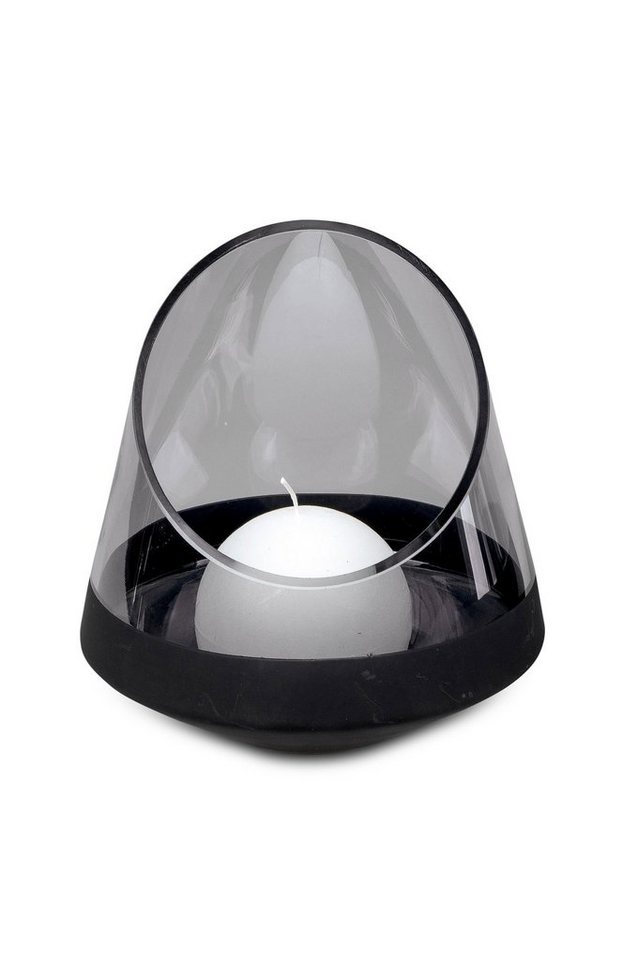 formano Windlicht Kerzenhalter aus Glas in Schwarz Metallic Design von formano