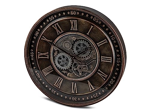formano XXL Wanduhr mit Beweglichen Zahnrädern braun 59 cm Uhr Clock Steampunk von formano