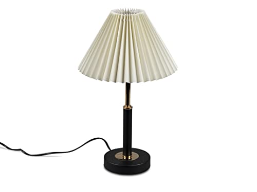 formano edle Moderne dekorative Tischlampe Stehlampe 24 x 40cm schwarz Gold mit Plisseeschirm von formano