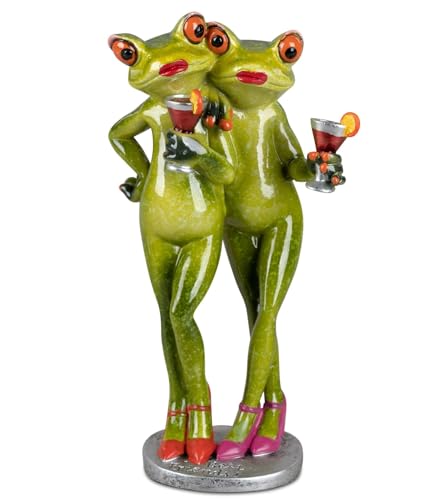 formano lustige Frösche Beste Freundin mit Cocktail 19 cm Figur Froschpaar Deko von formano