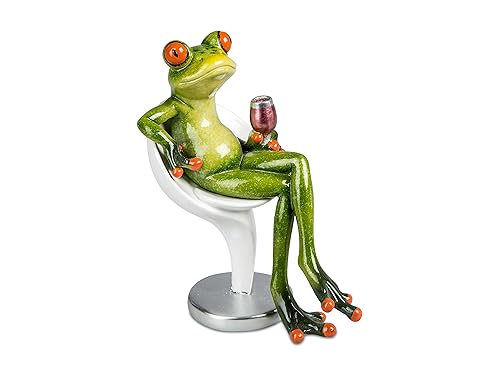 formano wunderschöne Sammlerfigur Frosch auf Hocker, Froschhausen ca. 16 cm groß von formano