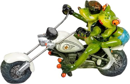 formano wunderschöner Biker,Bikerpaar,Motorradfahrer auf weißem Chopper,Froschhausen ca. 21 cm x 12 cm von formano