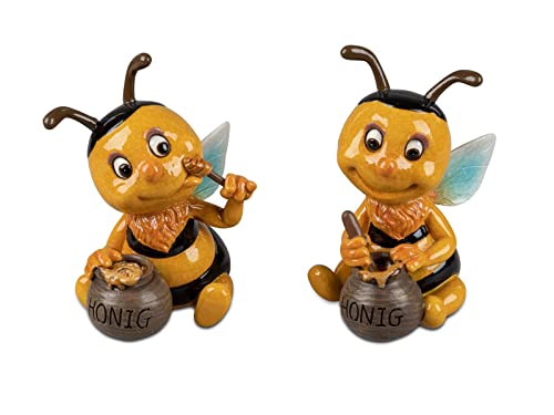 formano 2er Set Biene mit Honigtopf Honigbiene Honig Handbemalt Figur Bee von formano