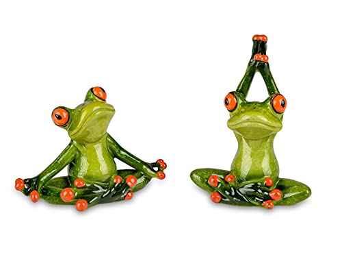 formano wunderschönes 2er Set Yoga Frosch Deko Figur Dekofigur Frösche Tierfigur Froschfigur Froschhausen von formano