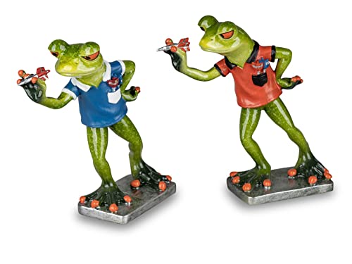 formano 2er Set lustige Frösche Frosch als Dartspieler Darts Figur Froschpaar von formano