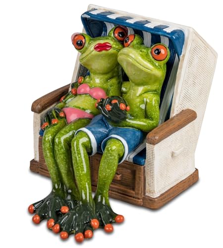 formano Froschpaar im Strandkorb 16 cm Figur lustige Frösche Dekoration von formano